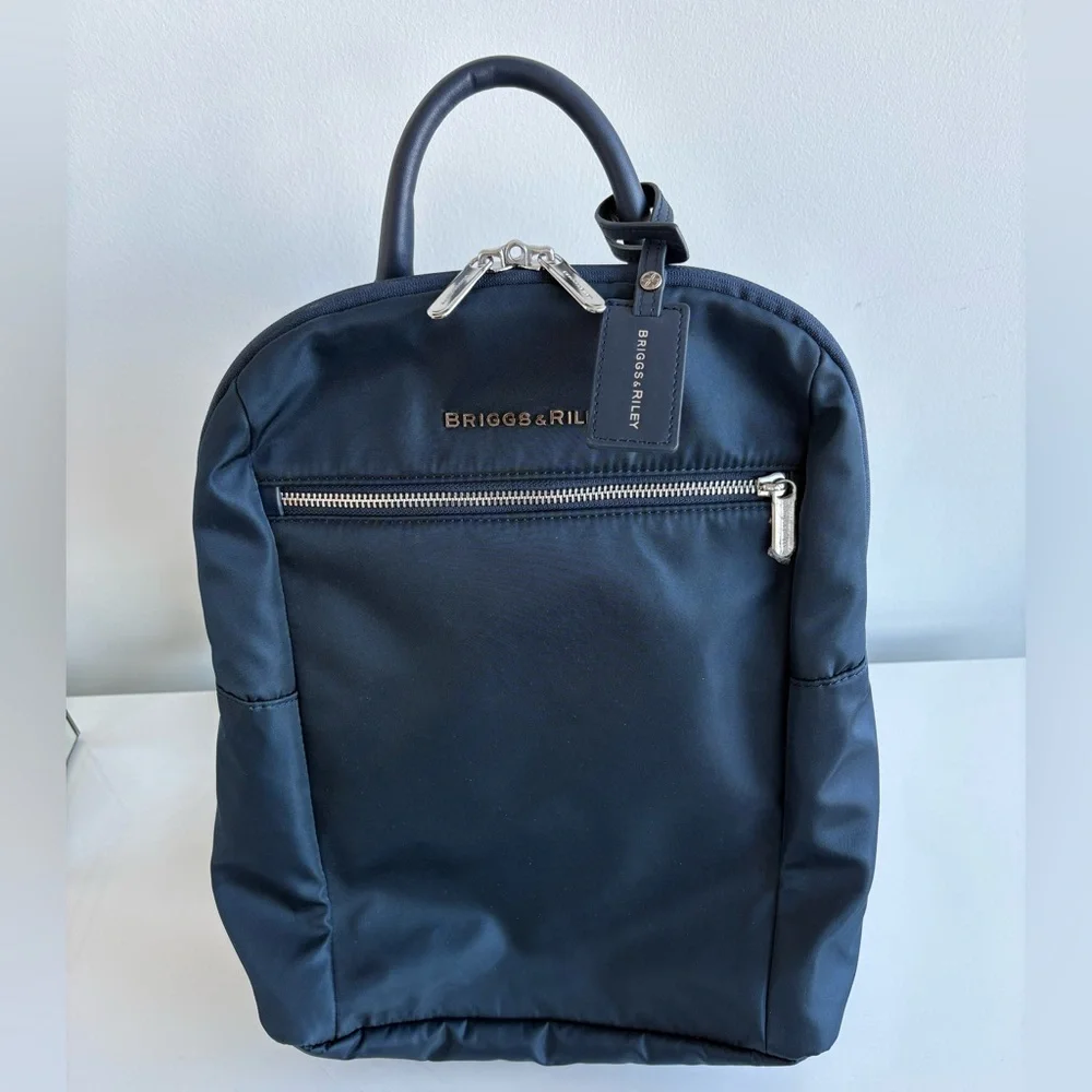NWOT Briggs & Riley slim Rhapsody navy backpack - Picture 7 of 15